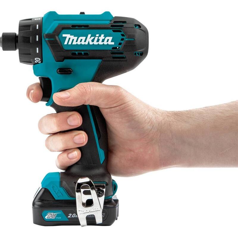 Kit destornillador inalámbrico de 12V máx CXT de iones de litio 1/4 de pulgada de Makita, 2.0Ah - FD10R1