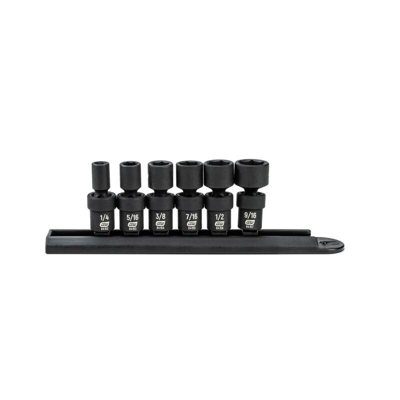 Set de 6 casquillos impacto universales estándar SAE de 6 puntos GEARWRENCH de unidad de 1/4 de pulgada - 84904
