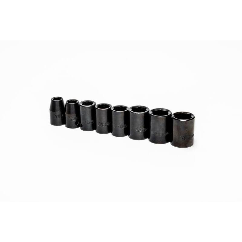 Juego de 8 piezas de vasos de impacto estándar de 6 puntos de 1/2 pulgada de Crescent (CIMS0N)
