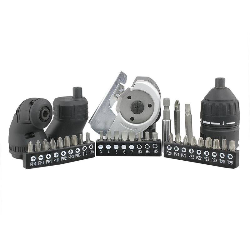 Destornillador eléctrico mini recargable inalámbrico de 1/4 de voltaje de litio de 3.6V Freeman con kit de cargador, accesorios, puntas hexagonales y estuche - P36VCMSK