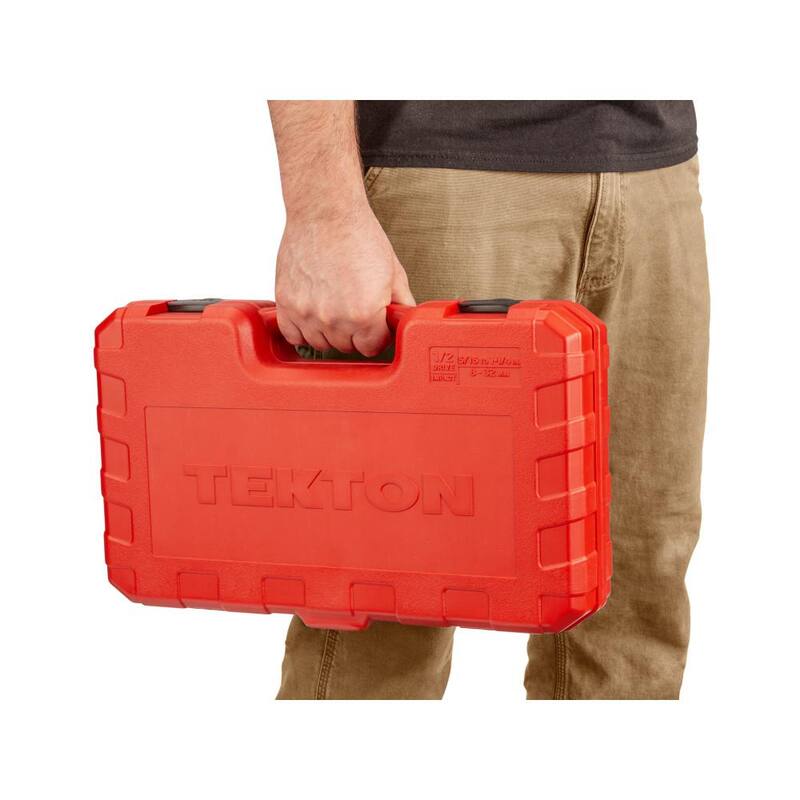 Juego de 45 piezas de dados de impacto de 6 puntos de 1/2 pulgadas, TEKTON (5/16 a 1-1/4 pulgadas, 8 mm a 32 mm) - SID92403