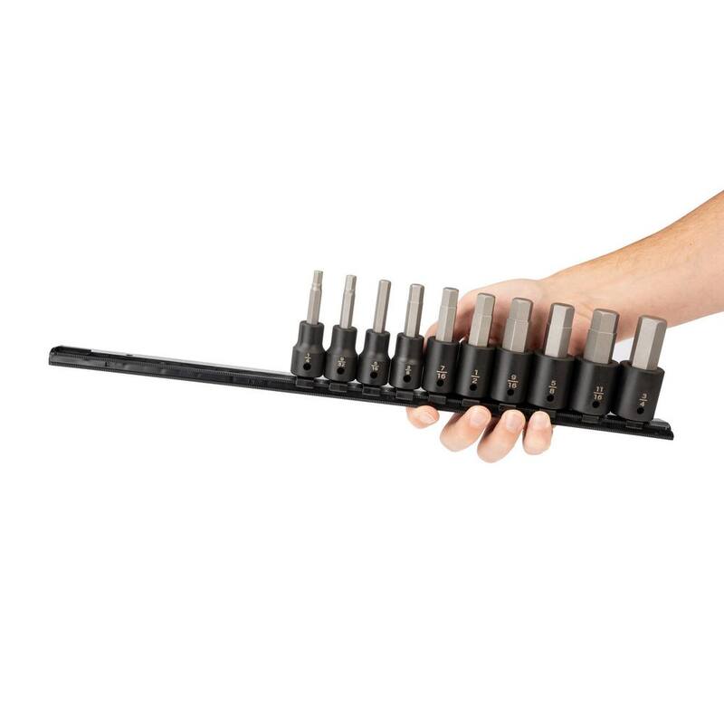 Juego de dados de impacto con punta hexagonal de 1/2 pulg. TEKTON (10 piezas) (de 1/4 a 3/4 pulg.) - SIB92100