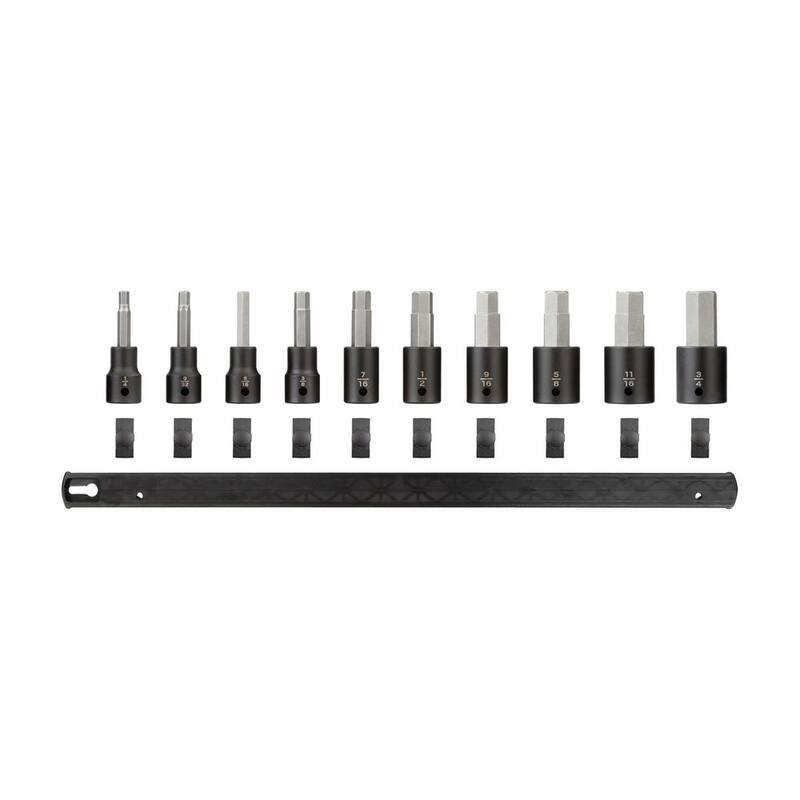 Juego de dados de impacto con punta hexagonal de 1/2 pulg. TEKTON (10 piezas) (de 1/4 a 3/4 pulg.) - SIB92100