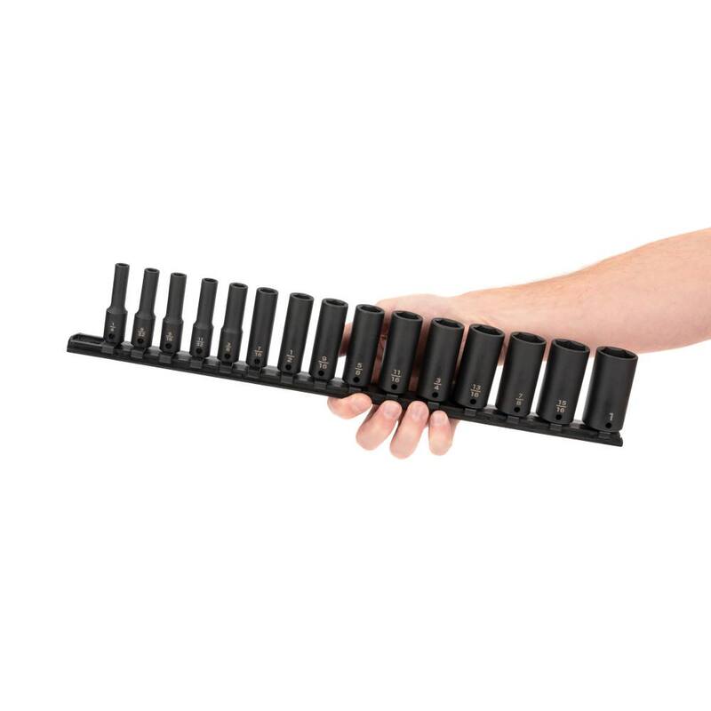 Juego de 15 piezas de dados de impacto profundos de 6 puntos TEKTON de 3/8 pulgadas de unidad (1/4 - 1 pulgada) - SID91105