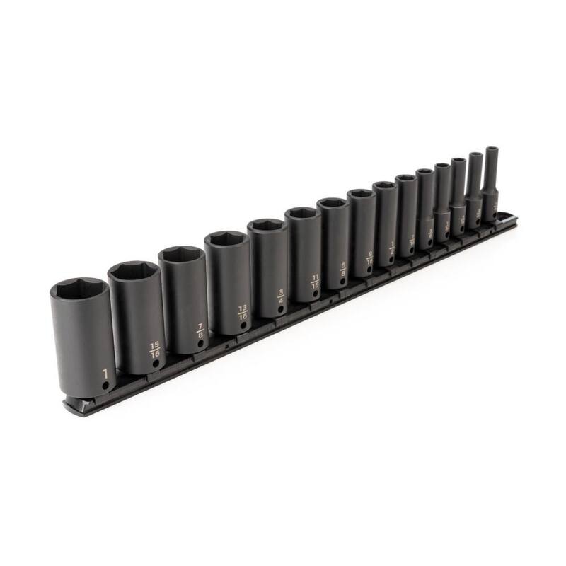 Juego de 15 piezas de dados de impacto profundos de 6 puntos TEKTON de 3/8 pulgadas de unidad (1/4 - 1 pulgada) - SID91105