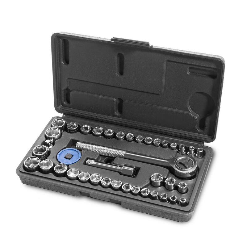 Juego de 40 piezas de dados de impacto doble combinación SAE/Métrico de 1/4 y 3/8 pulgadas Stark - 35000-H