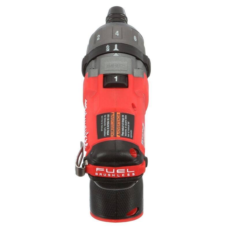 Milwaukee M12 FUEL 12V Destornillador inalámbrico sin escobillas de iones de litio de 1/4 de pulgada Hexagonal de 2 velocidades con batería compacta de 2.0 Ah - 2402-20-48-11-2420