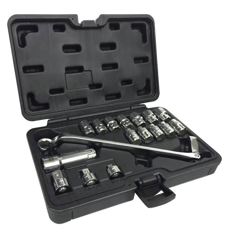 Llave de trinquete flexible Omega de 1/2 pulgadas con sockets que atraviesan de 11.2 pulgadas de alto x 12.5 pulgadas de ancho x 13.3 pulgadas de largo (17 piezas) -83030