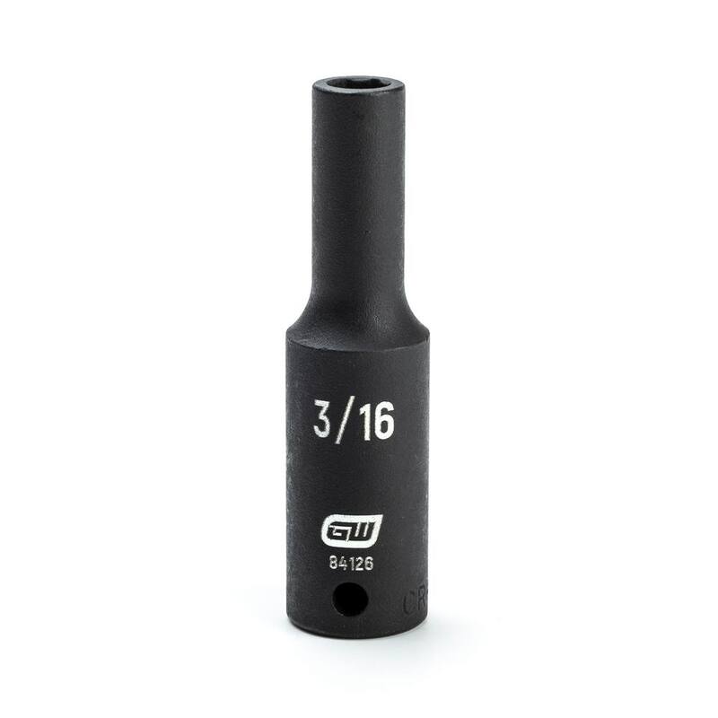 Juego de 10 piezas de dados de impacto profundo de 6 puntos de 1/4 de pulgada de GEARWRENCH con riel de dados - 84908