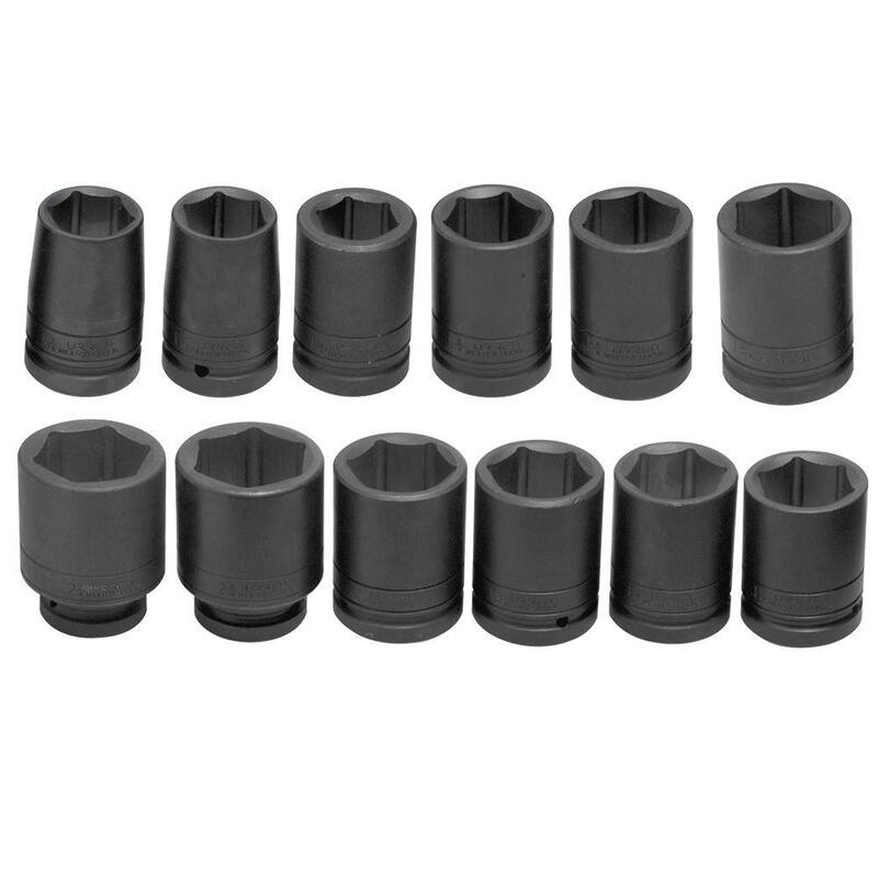 Conjunto de 12 piezas de dados de impacto Urrea de 1 pulgada de unidad profunda de 6 puntos - 10000L.