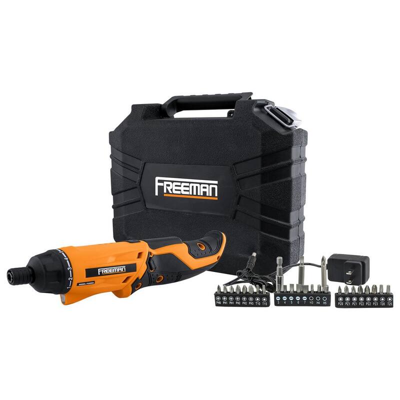Desarmador inalámbrico Freeman de 3.6 voltios con kit de cargador, puntas hexagonales y estuche - P36VCS