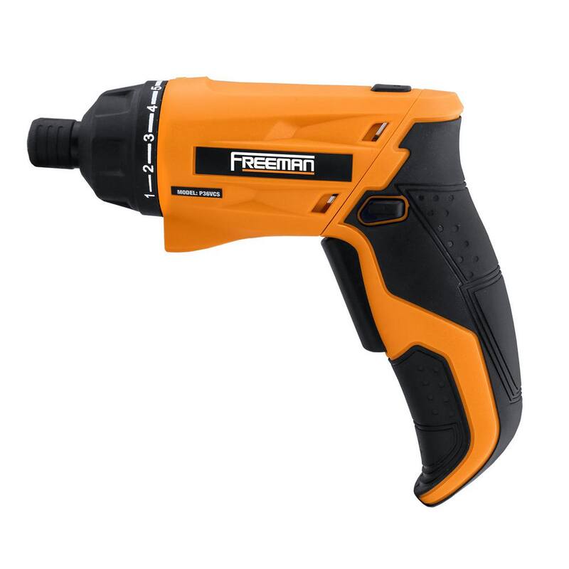 Desarmador inalámbrico Freeman de 3.6 voltios con kit de cargador, puntas hexagonales y estuche - P36VCS