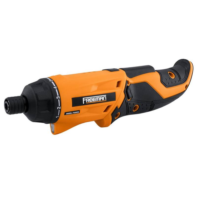 Desarmador inalámbrico Freeman de 3.6 voltios con kit de cargador, puntas hexagonales y estuche - P36VCS