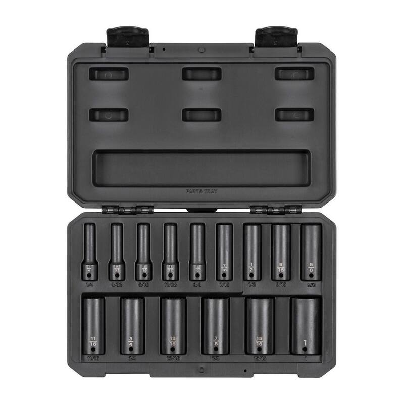 Juego de dados de impacto profundos de 12 puntos TEKTON de 3/8 pulgadas (15 piezas) (1/4 - 1 pulgada) - SID91305