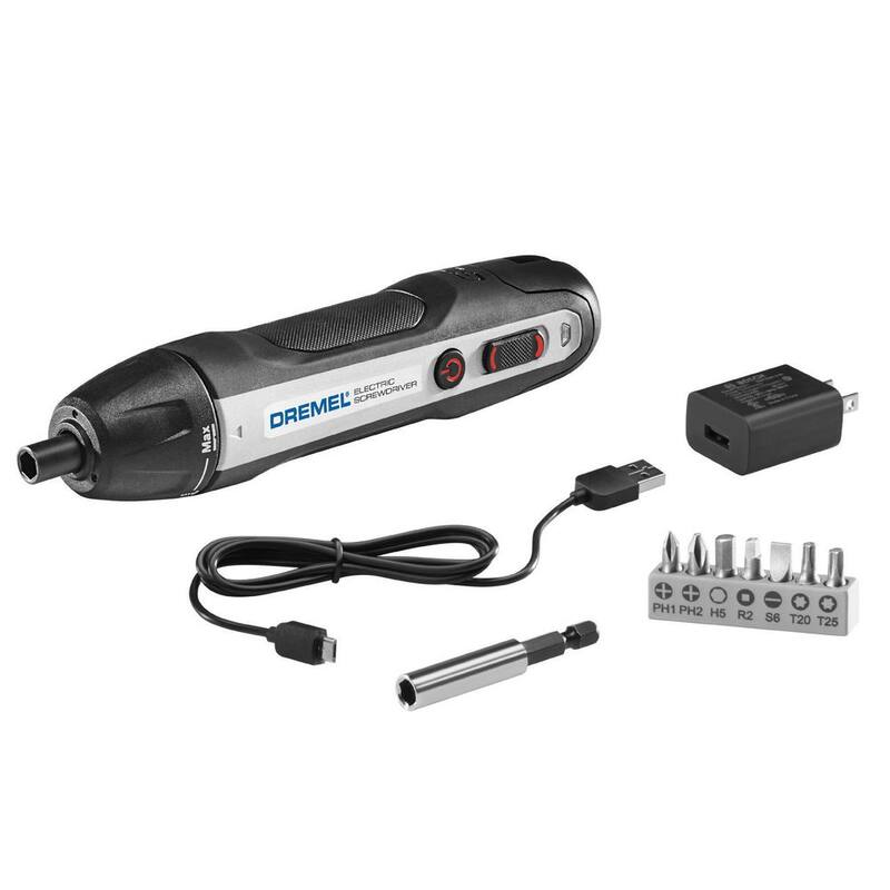 Destornillador eléctrico inalámbrico Dremel de 4V con conexión USB y pluma de pegamento inalámbrico de 4V con conexión USB - HSES-01 + HSGP-01.