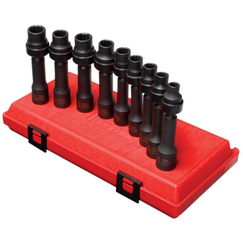 Herramientas SUNEX 1/2 pulg. Juego de sockets métricos para transmisiones (9 piezas) - 2695