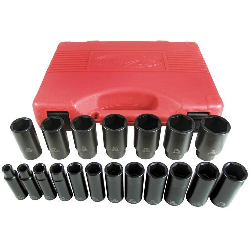 Juego de 19 piezas de dados de impacto profundos de 1/2 pulgada de K Tool International - KTI33202