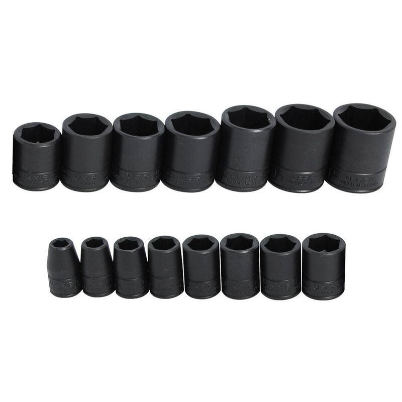 Juego de dados de impacto de 1/2 pulgada de URREA de 6 puntos (15 piezas) - 74104