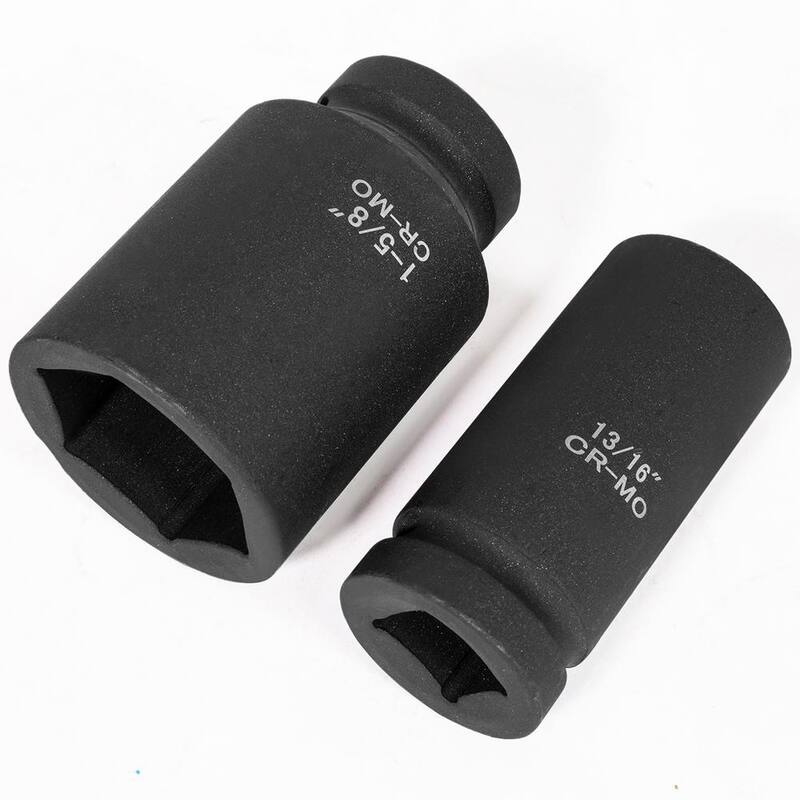 Juego de llaves de impacto profundo SAE de acero Cr-Mo de 3/4 de pulgada de accionamiento de Stark con barra de extensión, barra deslizante en T y estuche de transporte (22 piezas) - 35079