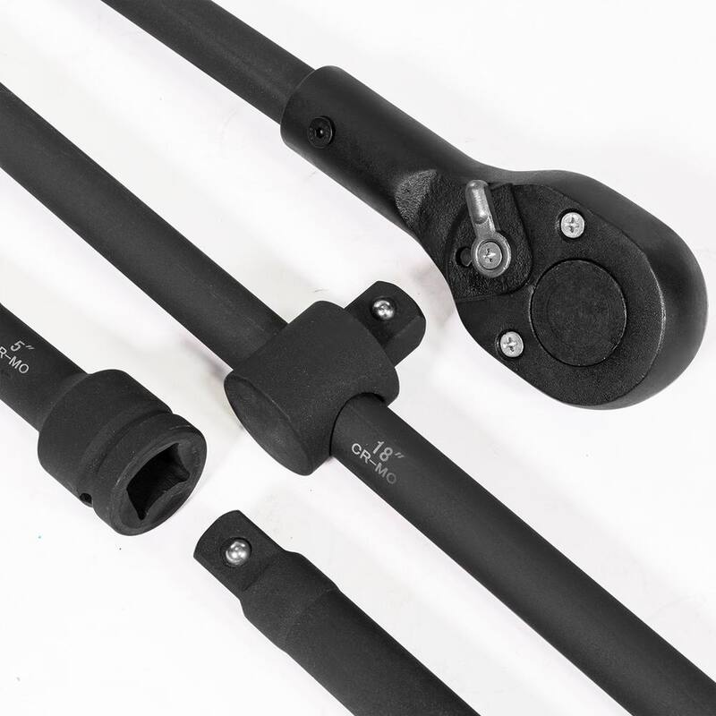 Juego de llaves de impacto profundo SAE de acero Cr-Mo de 3/4 de pulgada de accionamiento de Stark con barra de extensión, barra deslizante en T y estuche de transporte (22 piezas) - 35079