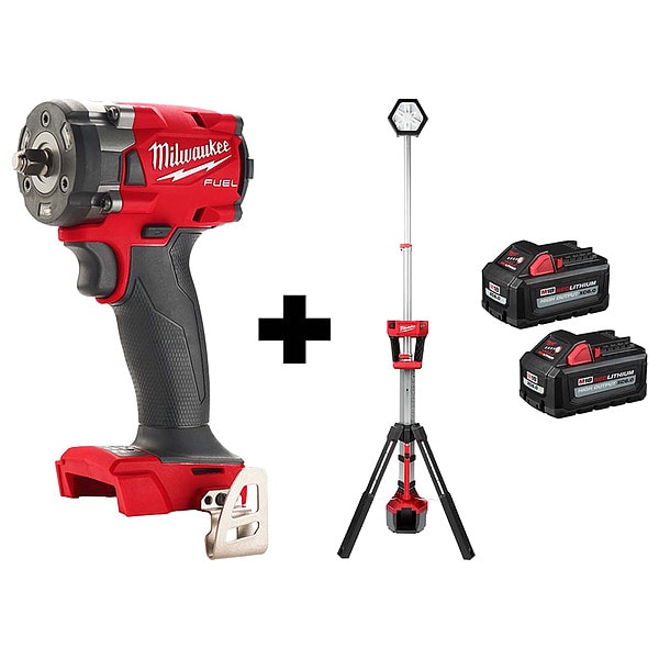 Milwaukee Tool Impact 3/8", Tower Light, M18 XC6.0 2PK - 2854-20, 2131-20, 48-11-1862