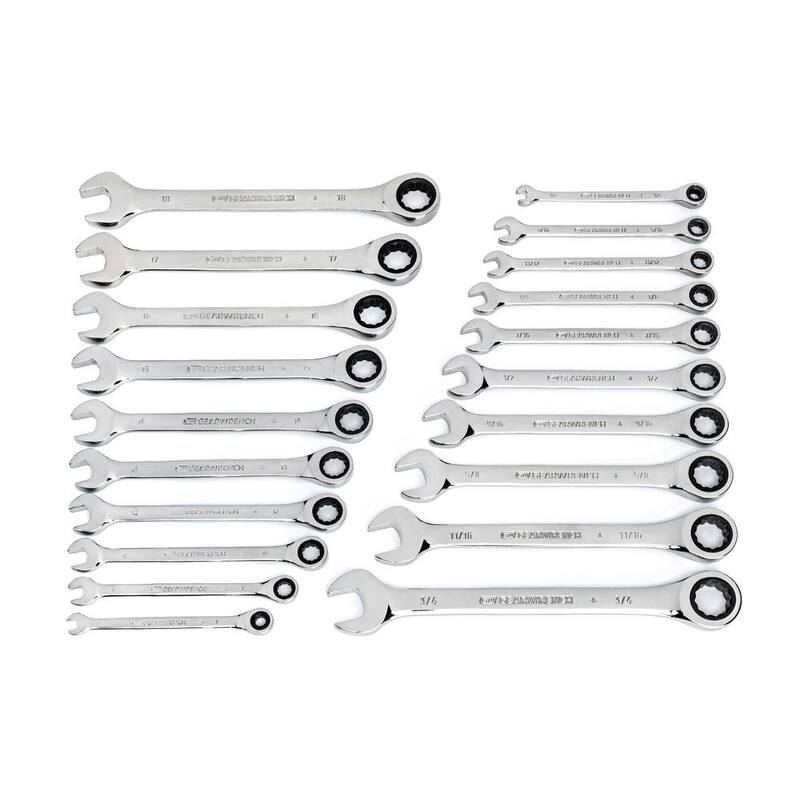 Juego de llaves de trinquete combinadas de 72 dientes de 12 puntos, en sistema SAE/métrico (20 piezas) - 35720-06