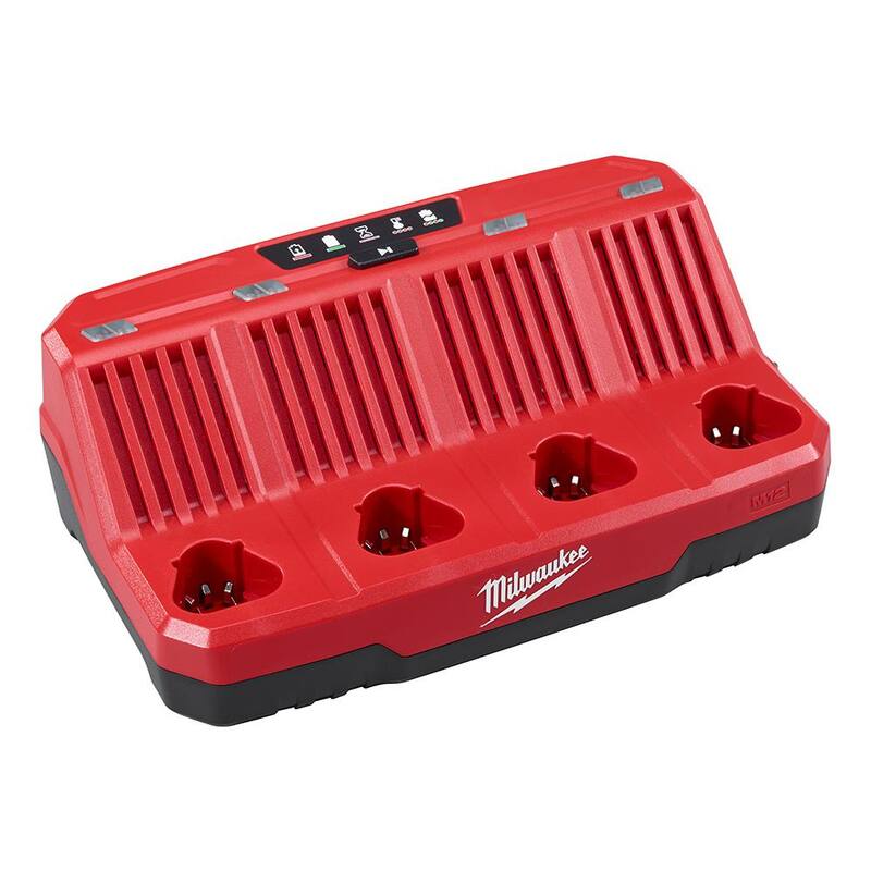 Milwaukee M12 FUEL 12-Volt Inalámbrico sin escobillas 1/4 pulgadas Hex 2-Velocidades Juego de Destornillador con Cargador Secuencial de 4 Bahías M12 - 2402-22-48-59-1204