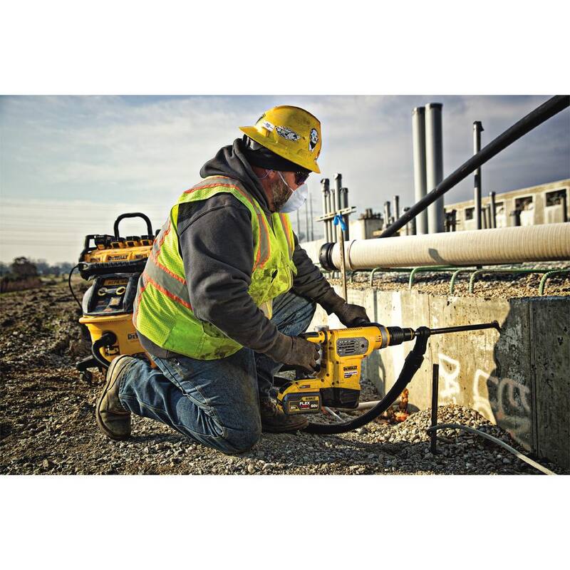 DEWALT FLEXVOLT 60V MAX Martillo Rotativo Combinado Inalámbrico sin Escobillas de 1-9/16 pulgadas SDS MAX y (3) Baterías FLEXVOLT 9.0Ah - DCH481X2W609