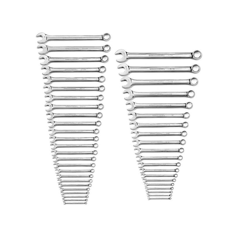 Set de llaves combinadas de patrón largo de 12 puntos SAE/Métrico (44 piezas) - 81919