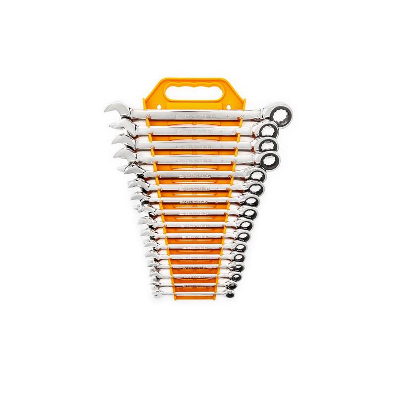 Juego de herramientas de llaves combinadas de trinquete métricas GEARWRENCH de 72 dientes (16 piezas) - 9416