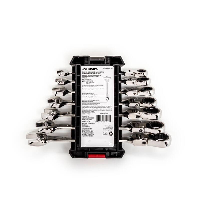 Llave mixta flexible de trinquete Husky (7 piezas) - HFRW7PCSAE