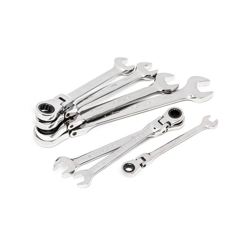 Juego de llaves combinadas Husky Flex con trinquete métrico (7 piezas) - HFRW7PCMM
