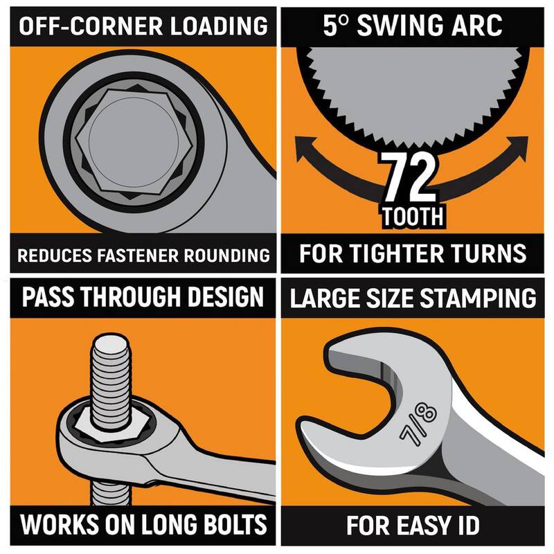 Juego de llaves de trinquete combinadas estándar y cortas GEARWRENCH SAE/métrico en bandeja de EVA (32 piezas) - 82999