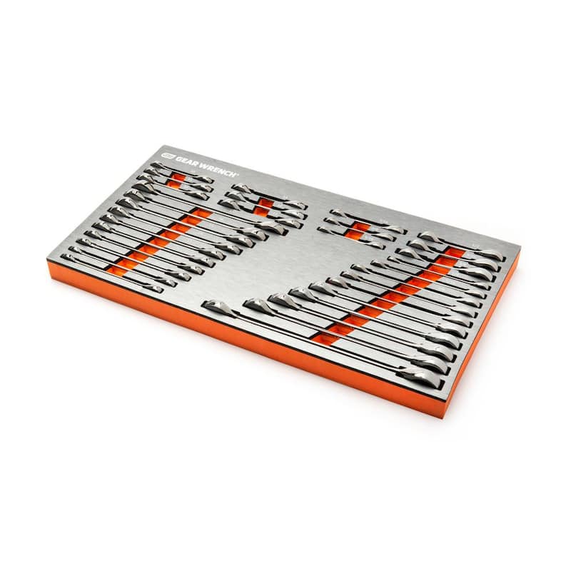Juego de llaves de trinquete combinadas estándar y cortas GEARWRENCH SAE/métrico en bandeja de EVA (32 piezas) - 82999