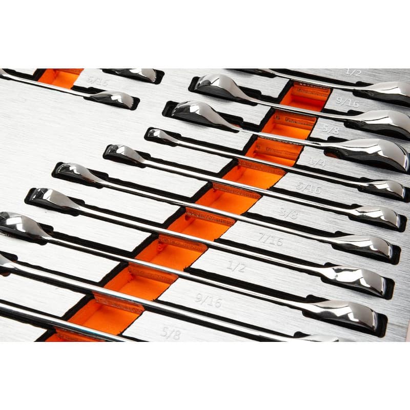 Juego de llaves de trinquete combinadas estándar y cortas GEARWRENCH SAE/métrico en bandeja de EVA (32 piezas) - 82999
