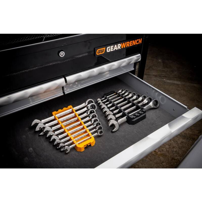 Juego de herramientas de llave de trinquete combinada de 90 dientes GEARWRENCH con charola (8 piezas) - 86695
