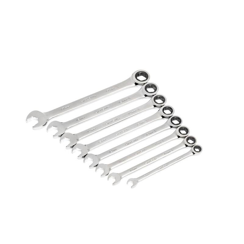 Juego de llaves de trinquete métricas de 72 dientes Husky BITE (8 piezas) - HBRW8XLM