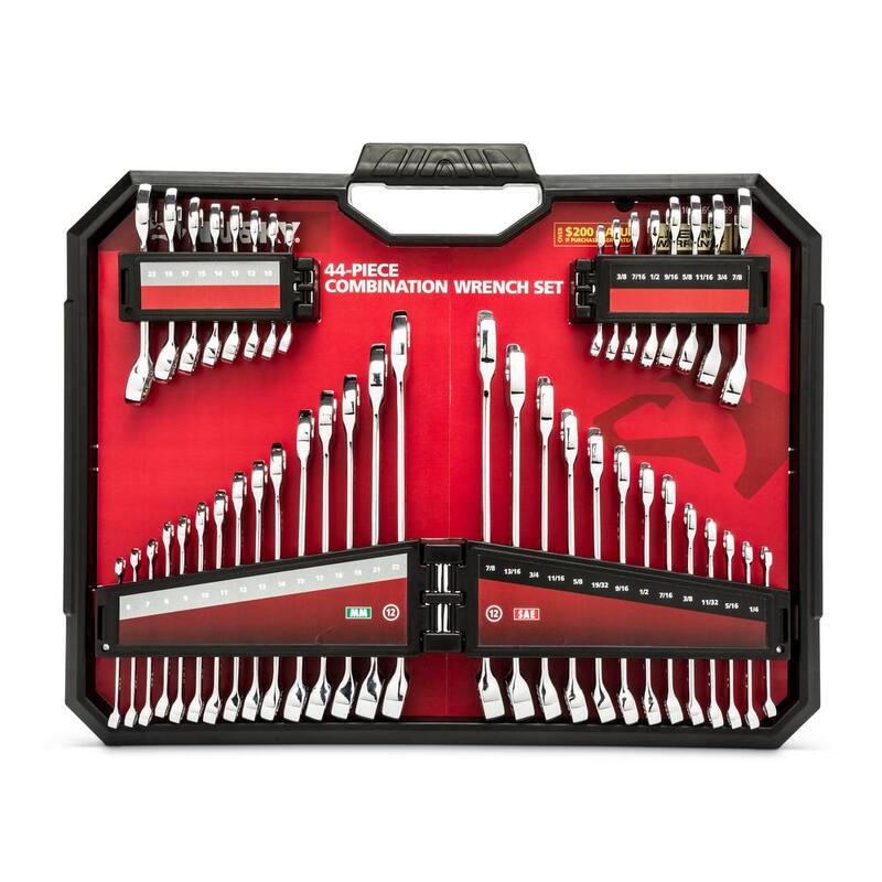 Juego de llaves combinadas Husky en medidas SAE y métricas con charola (44 piezas) - HCW44PCSMTRAY