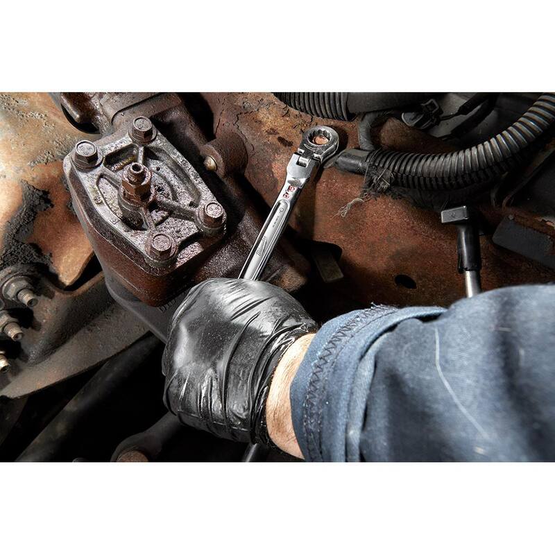 Juego de llaves combinadas de trinquete con cabeza flexible de 144 posiciones SAE (15 piezas) - 48-22-9413 de Milwaukee