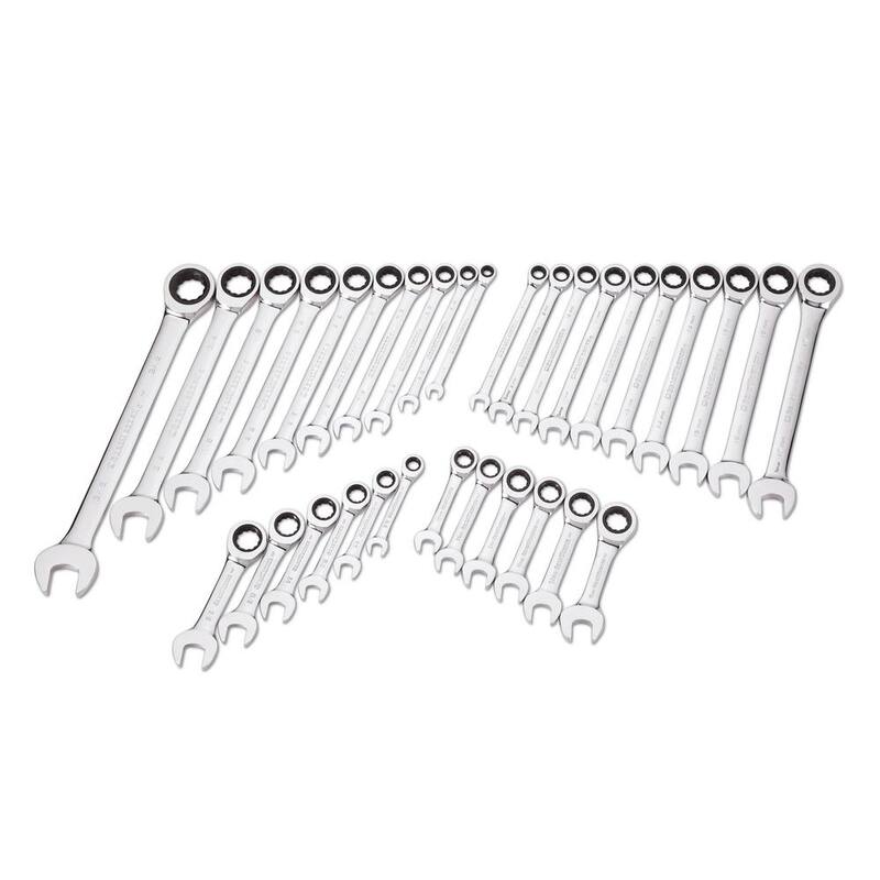Juego de llaves combinadas de trinquete métricas/SAE de 72 dientes de GEARWRENCH (32 piezas) - 39327