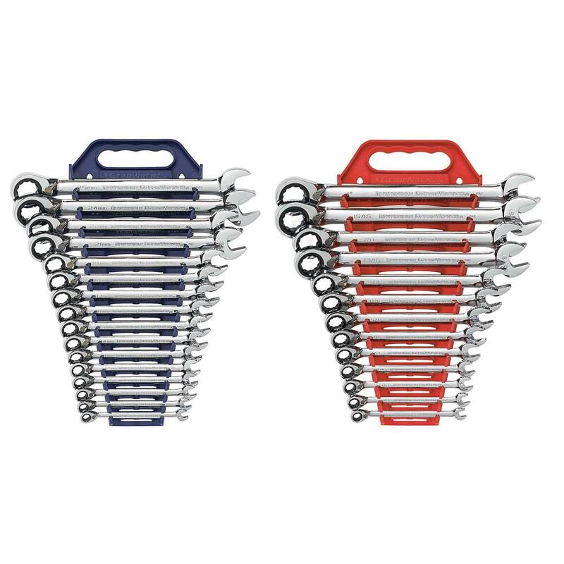 Set de herramientas combinadas de trinquete reversible de 72 dientes Métrico/SAE GEARWRENCH (29 piezas) - 965029C