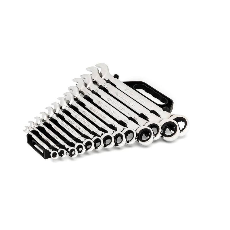 Set de llaves combinadas con trinquete de 72 dientes GEARWRENCH SAE (13 piezas) - 9312