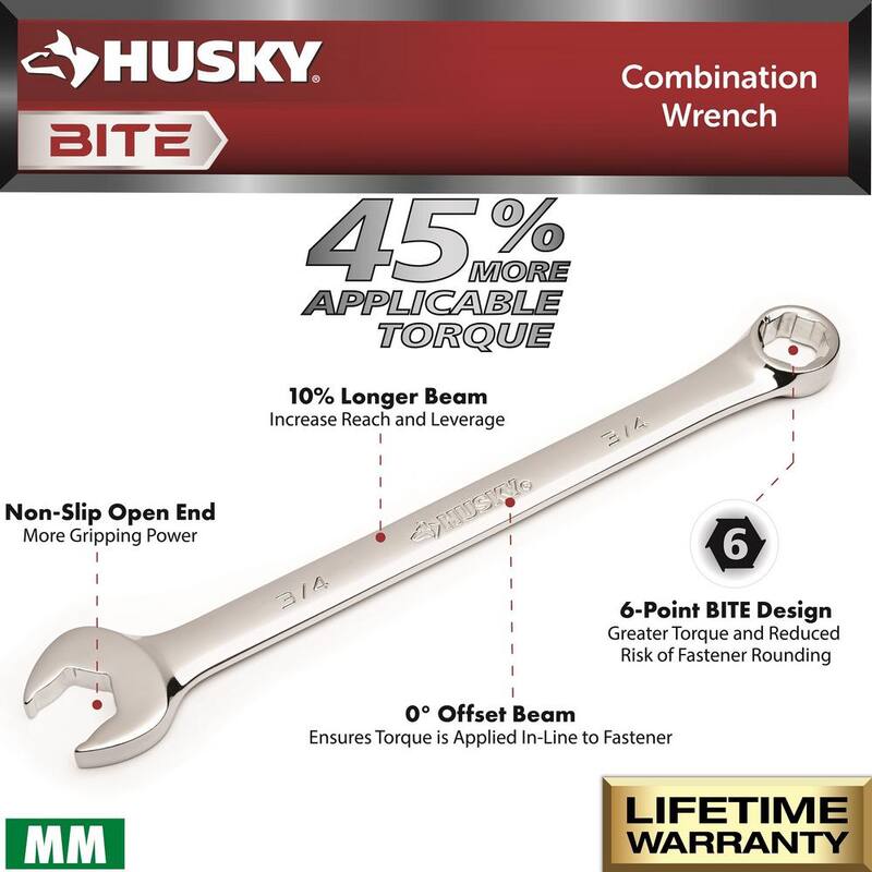 Juego de llaves combinadas métricas Husky BITE (10 piezas) - HBCW10XLM