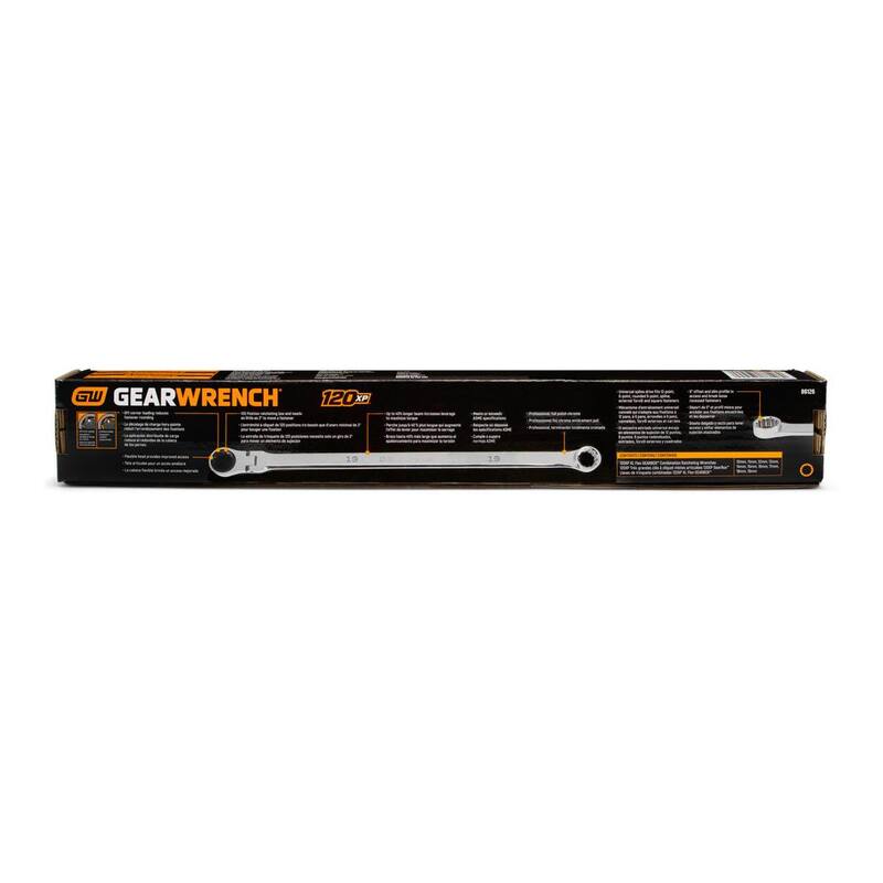 Juego de llaves de trinquete con cabeza flexible, métricas universales de 120XP y caja de engranajes XL (10 piezas) - 86126