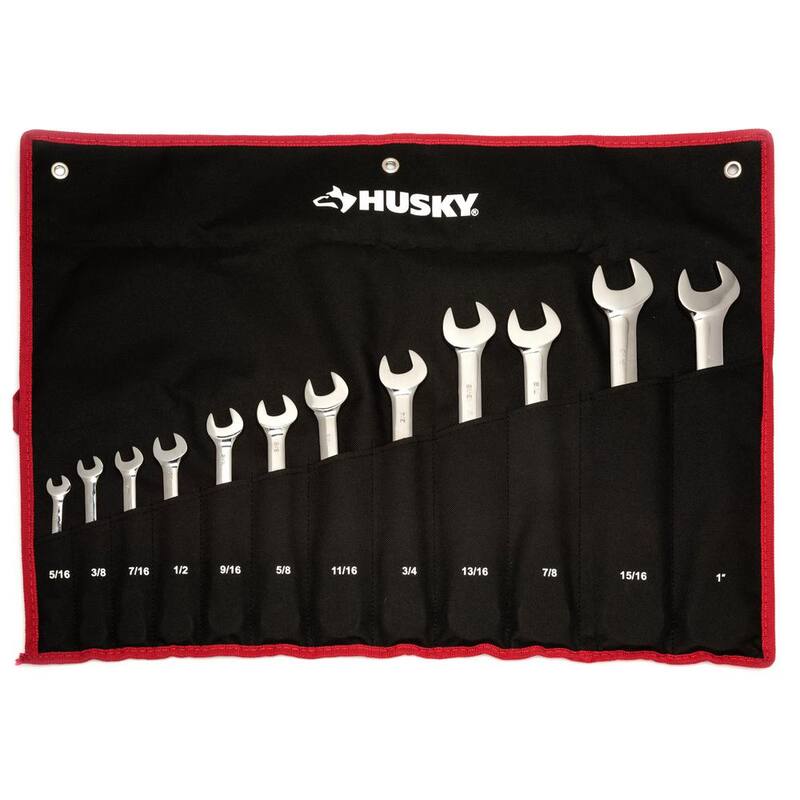 Juego de llaves de trinquete flexibles maestras SAE con cabeza giratoria de 72 dientes de Husky (12 piezas) - HFRW12PCSAE
