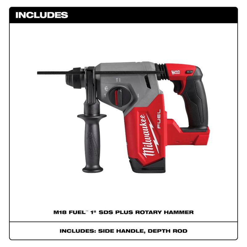 Martillo rotativo inalámbrico Milwaukee M18 FUEL de 18V con tecnología de ion de litio sin escobillas de 1 pulgada SDS-Plus (Herramienta solamente) - 2912-20