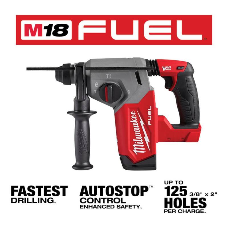 Martillo rotativo inalámbrico Milwaukee M18 FUEL de 18V con tecnología de ion de litio sin escobillas de 1 pulgada SDS-Plus (Herramienta solamente) - 2912-20