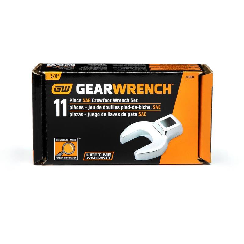Juego de llaves de vaso GEARWRENCH SAE Crowfoot (11 piezas) - 81908