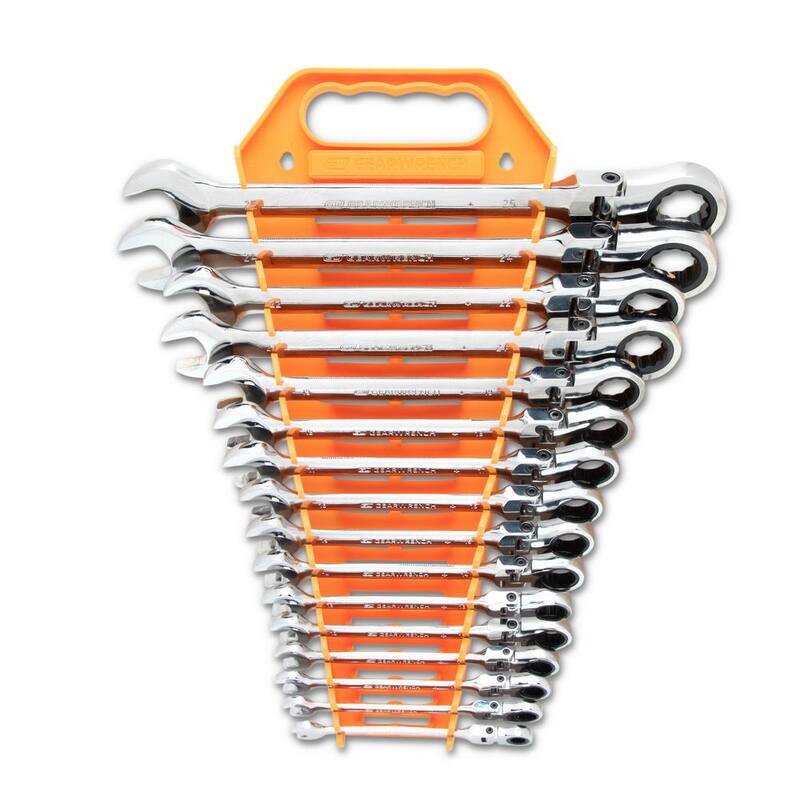 Juego de herramientas de llave de trinquete combinada con cabeza flexible de 72 dientes métrica GEARWRENCH (16 piezas) - 9902D