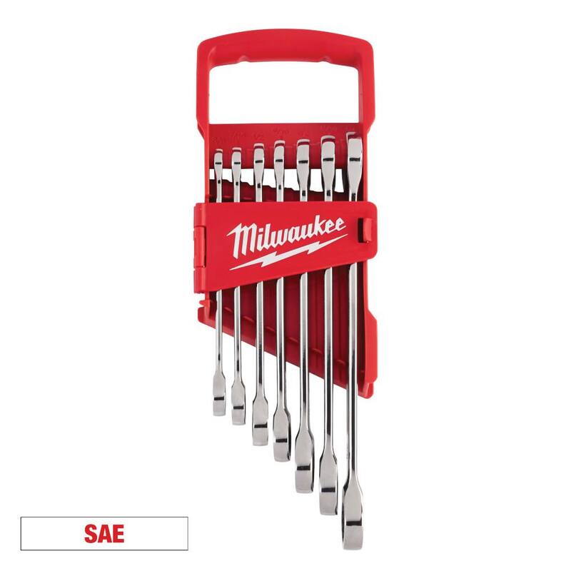 Juego de herramientas de mecánica con llave de trinquete combinada SAE de Milwaukee (7 piezas) - 48-22-9406